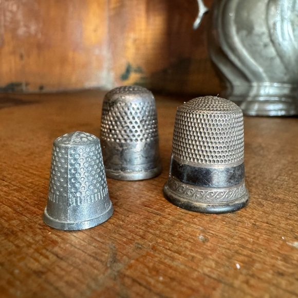 Vintage Other - Lot of 3 Vintage SilverThimbles
